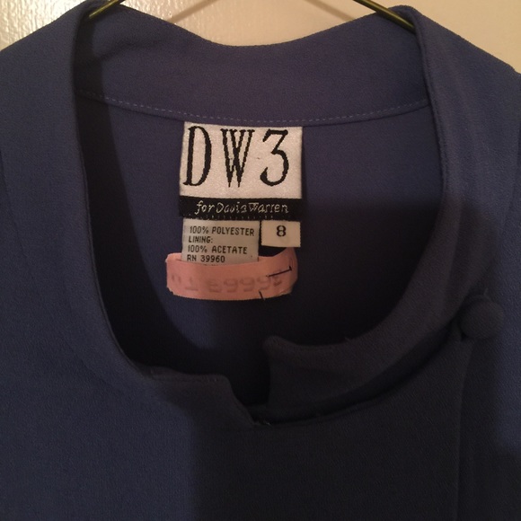 Periwinkle Wrap Dress with Mandarin Collar - Picture 5 of 5