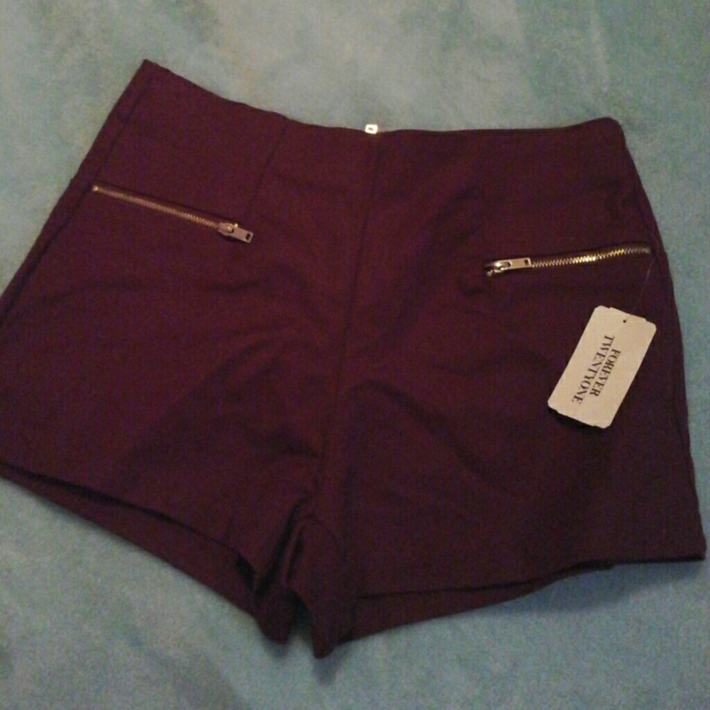 Burgundy Forever 21 shorts brand new with tags XS