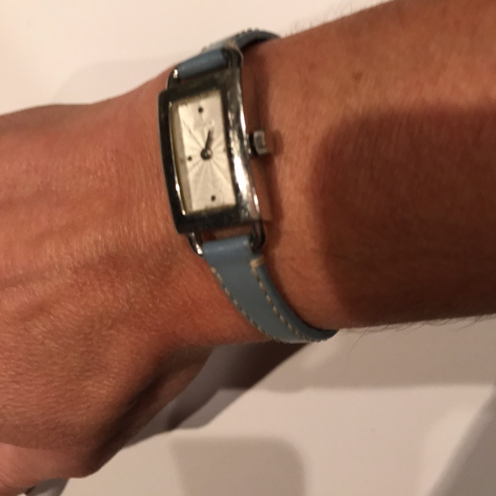 Vintage Coach Watch with pool blue leather band