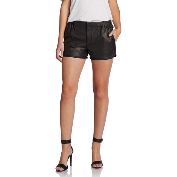 Thakoon Addition 100 Lambskin Leather Track Shorts - Picture 2 of 8