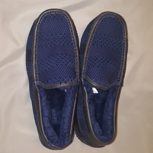 Men's UGG Ascot Weave Slippers Size-8  Navy Blue - Picture 3 of 6