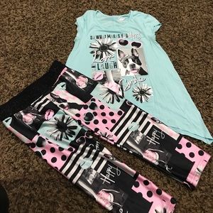 Justice girls capri leggings and shirt