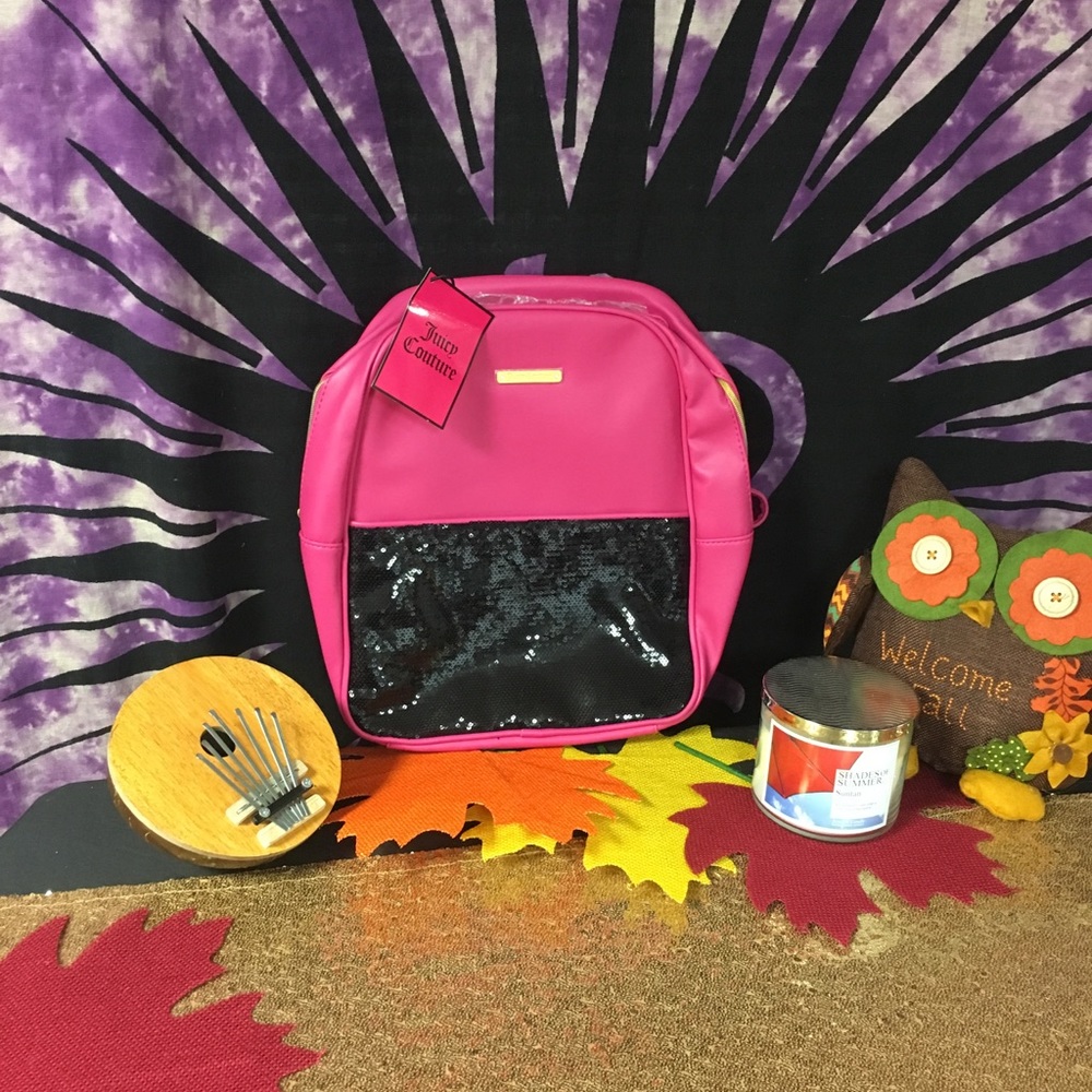Brand NWT Juicy hot pink & black sequin backpack