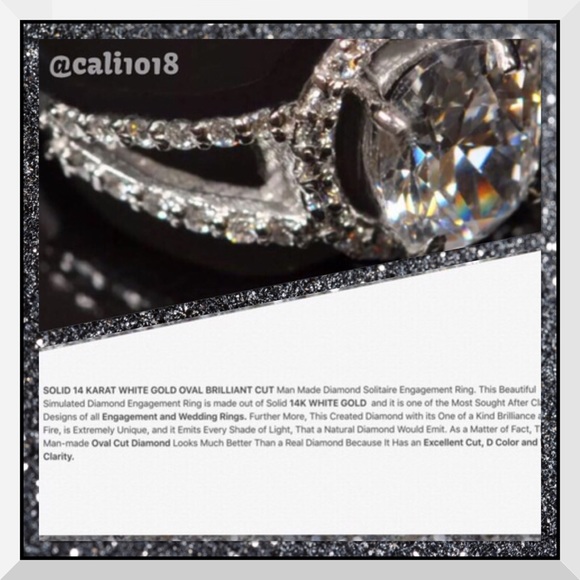 Sold🆕 2.10ct Oval Solid White Gold Ring - Picture 3 of 4