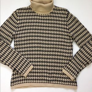 Geoffrey Beene houndstooth turtleneck sweater