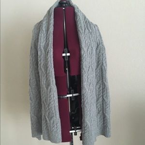 Ann Taylor gray cable knit shawl collar cardi