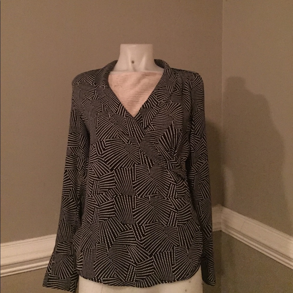 Black and white blouse