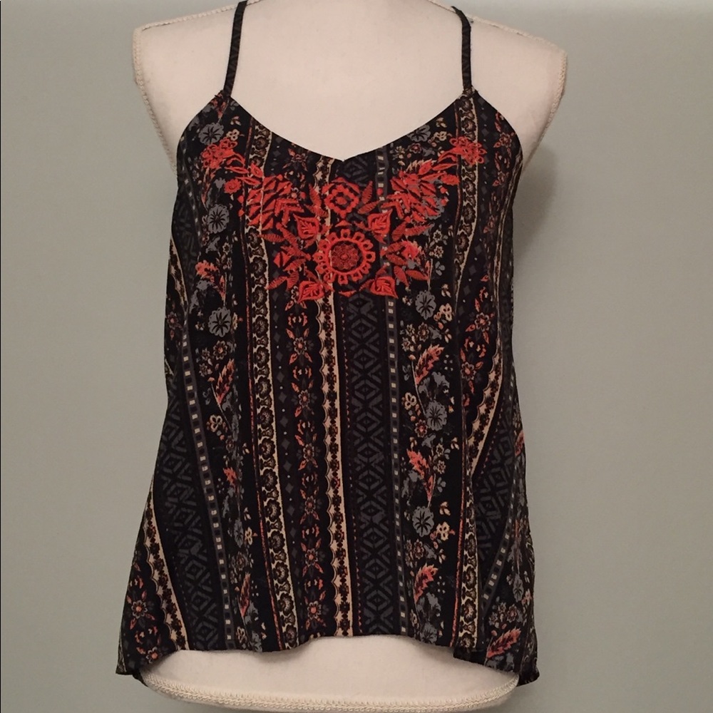 Hollister embroidered cross-back tank
