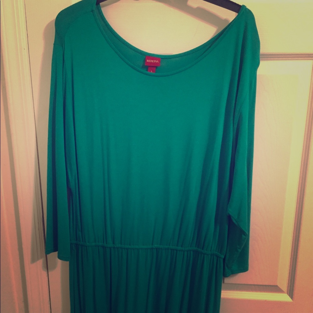 Merona 3/4 green dress. NWOT size L