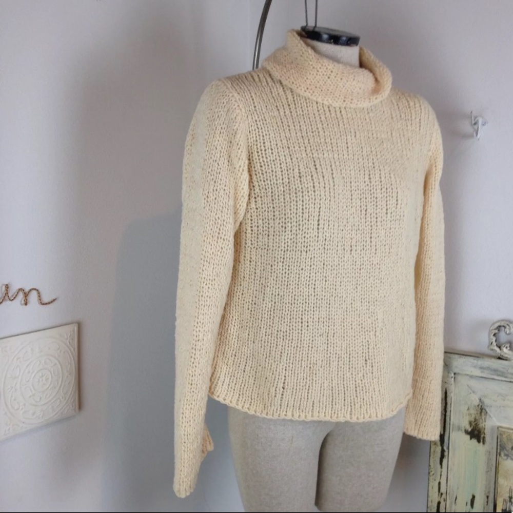 Eileen Fisher Cream Turtleneck Sweater