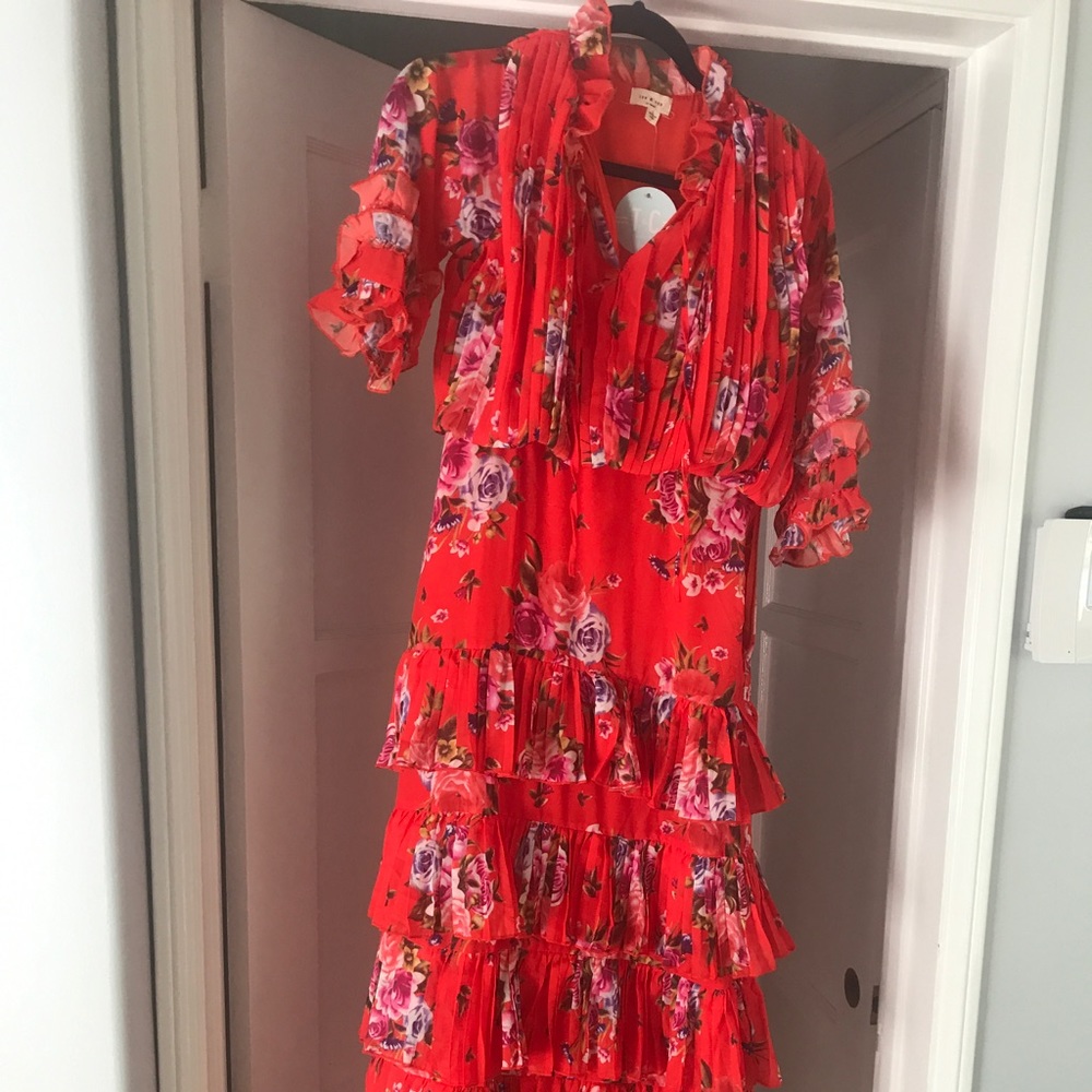 Beautiful Floral Tiered Ruffled Maxi Dress