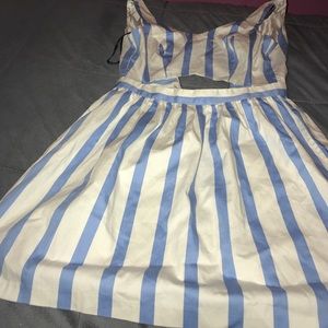 NWT baby blue cut out  midriff dress
