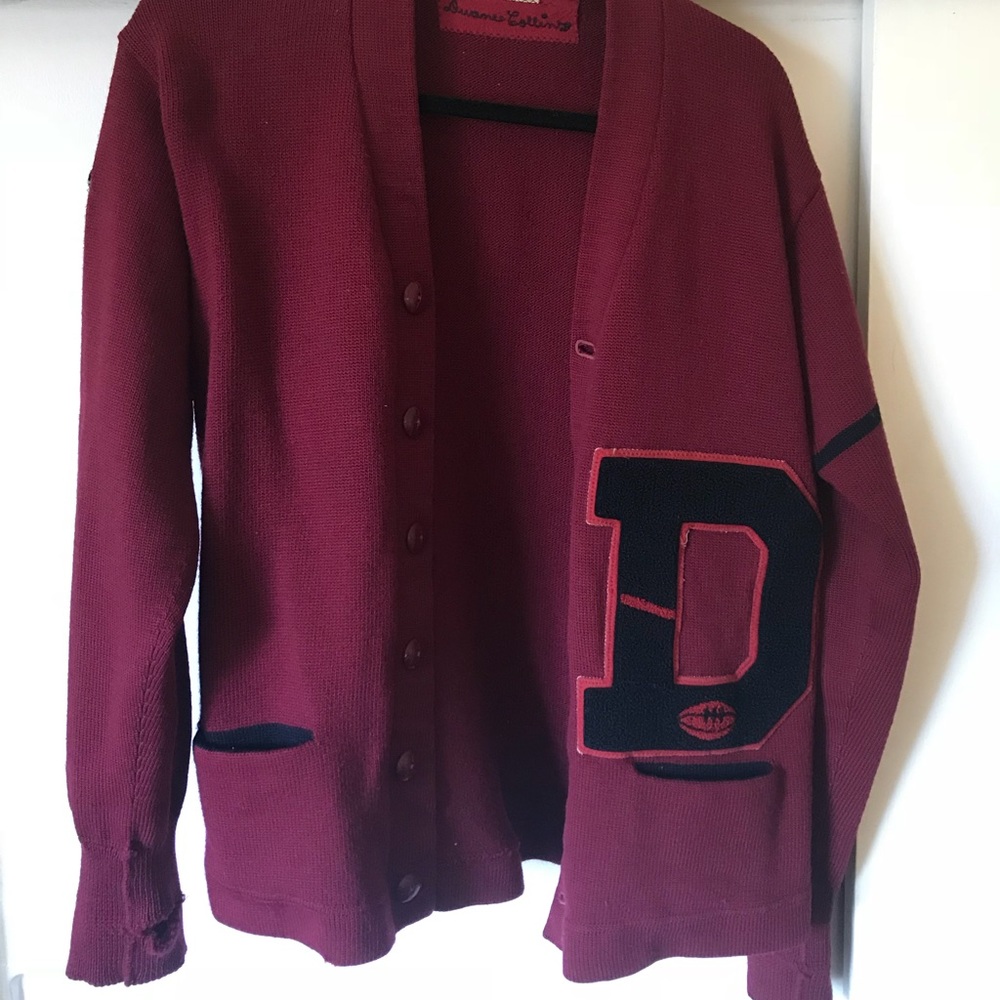 1961 Vintage Football Cardigan Letterman Sweater