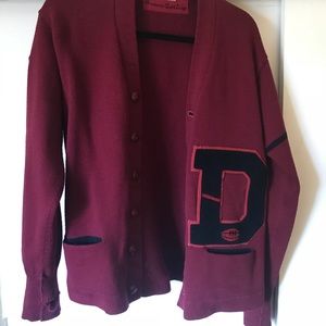 1961 Vintage Football Cardigan Letterman Sweater