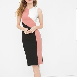 White House Black Market Diagonal Colorblock Dress