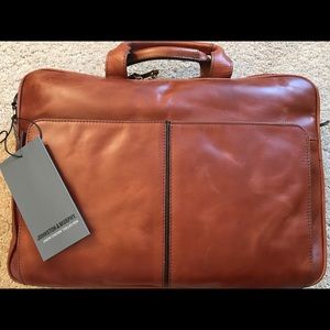 Men's slim zip top briefcase