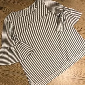 Striped bell sleeve top