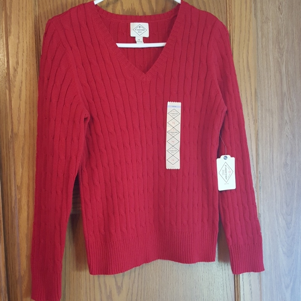 NWT ST. JOHN'S BAY RED SWEATER