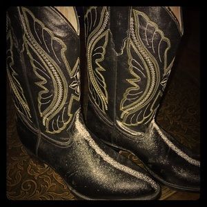 Authentic stingray leather boots