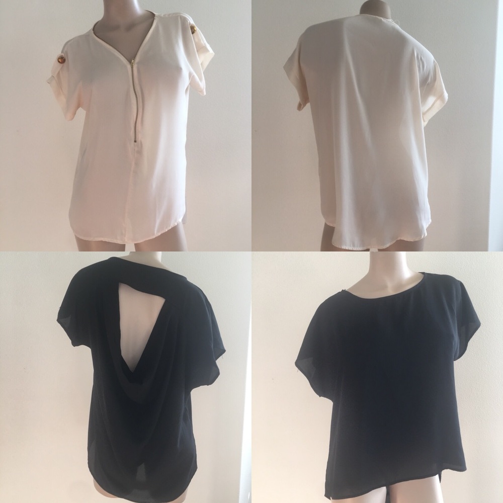 Bundle of 2. Cream and black tops