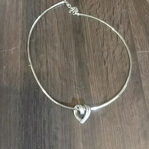 925 Sterling silver 16" slider chain/heart slider