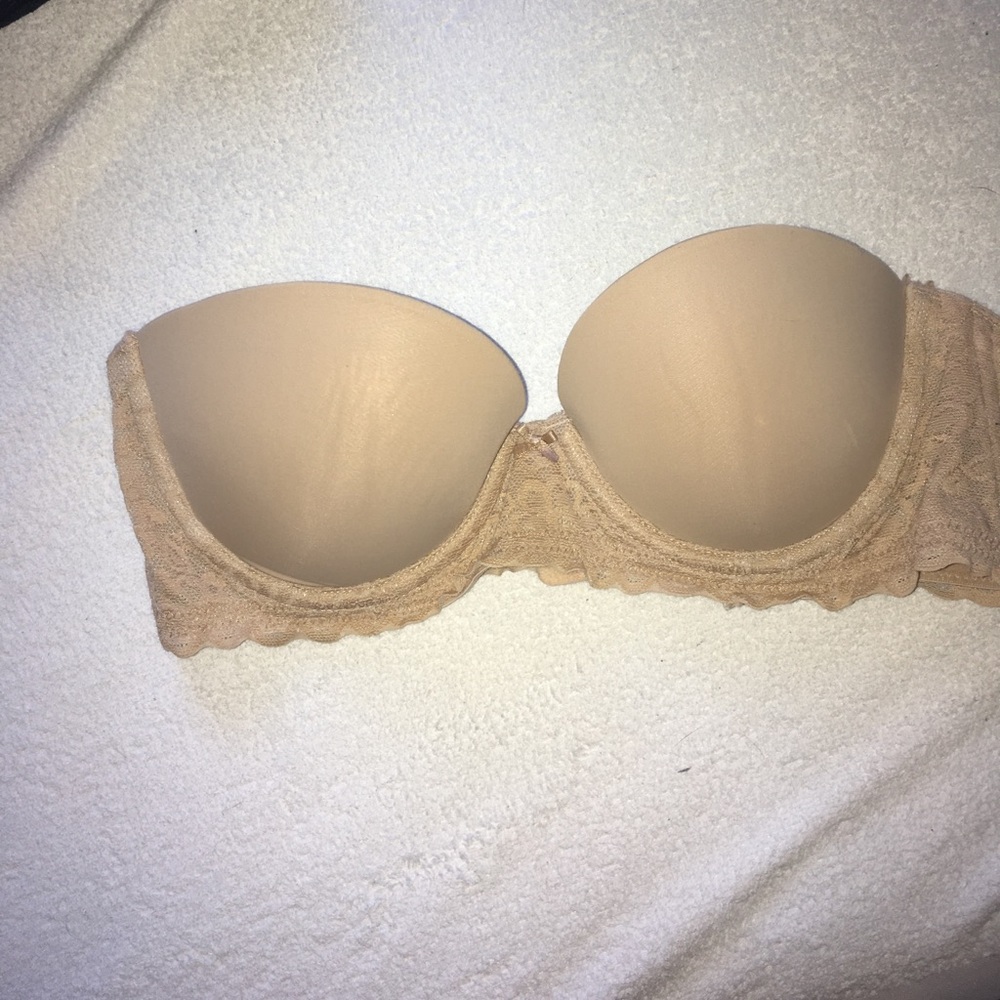 Tan strapless bra