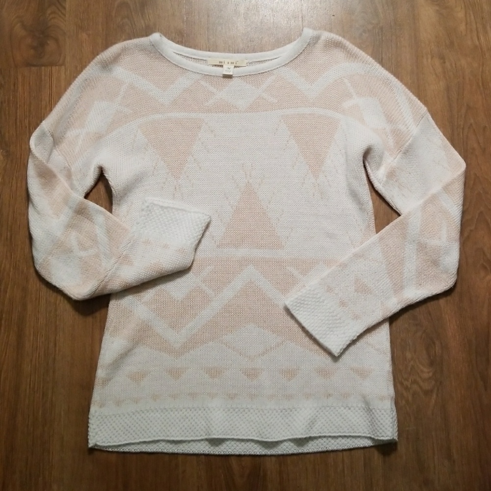Miami Pale Pink/White Tribal print sweater