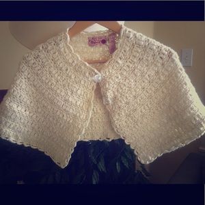 Anthropologie Ivory Wool Shawl