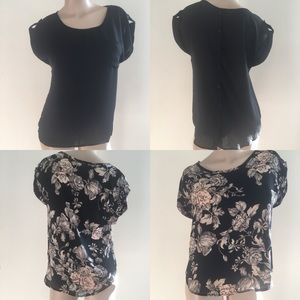 Bundle if 2 black and black floral tops