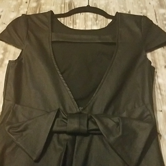 Black like-leather dress. - Picture 4 of 4