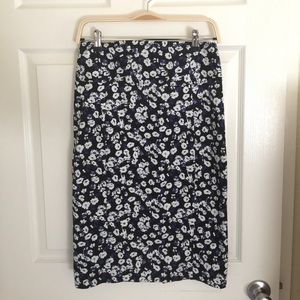 Pencil Blue Floral Skirt