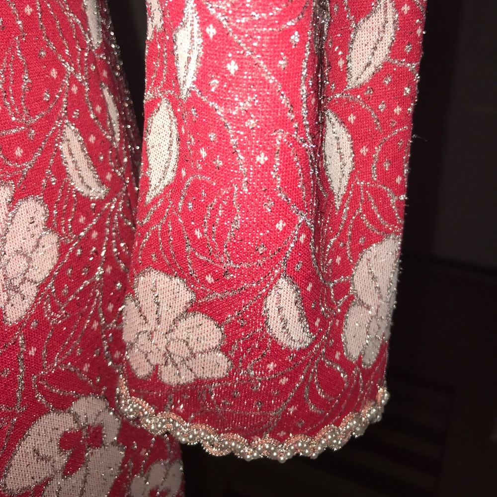 Vintage Floral Full Length Glitter Gown Size S😘 - Picture 6 of 8
