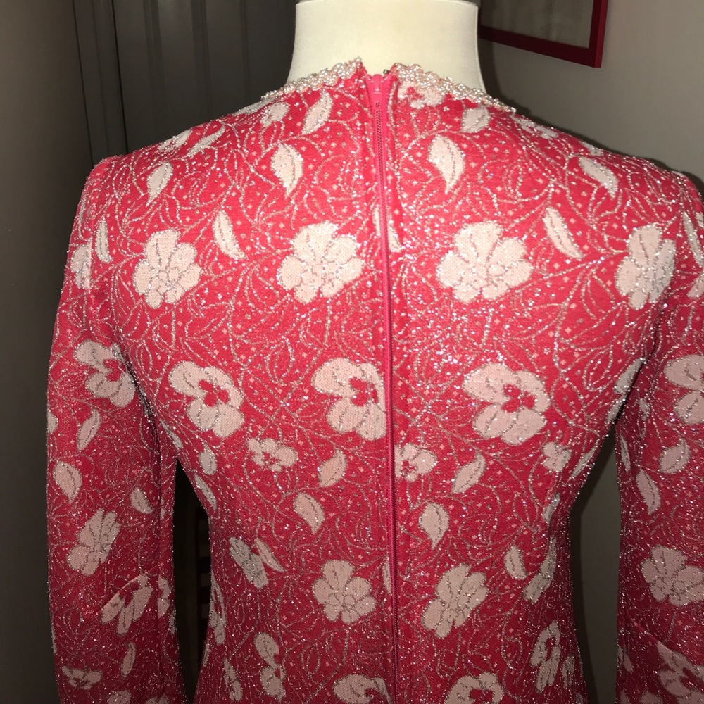 Vintage Floral Full Length Glitter Gown Size S😘 - Picture 8 of 8