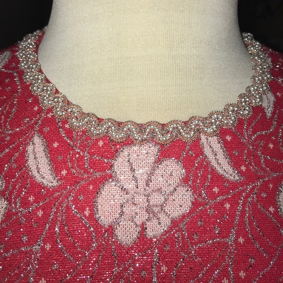 Vintage Floral Full Length Glitter Gown Size S😘 - Picture 5 of 8