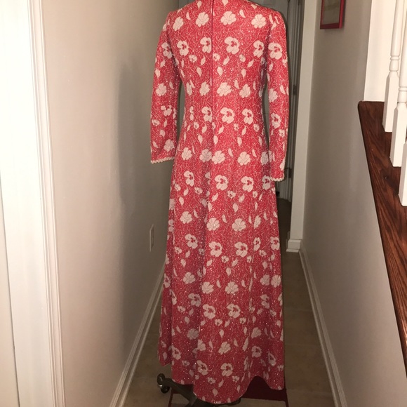 Vintage Floral Full Length Glitter Gown Size S😘 - Picture 7 of 8