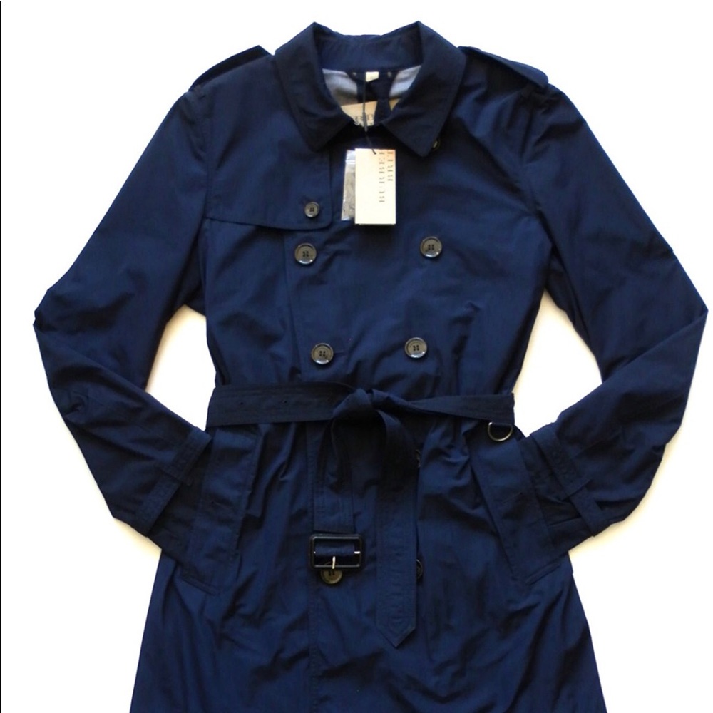 BURBERRY DOUBLE BREASTED MEN TRENCH JACKET BLUE S