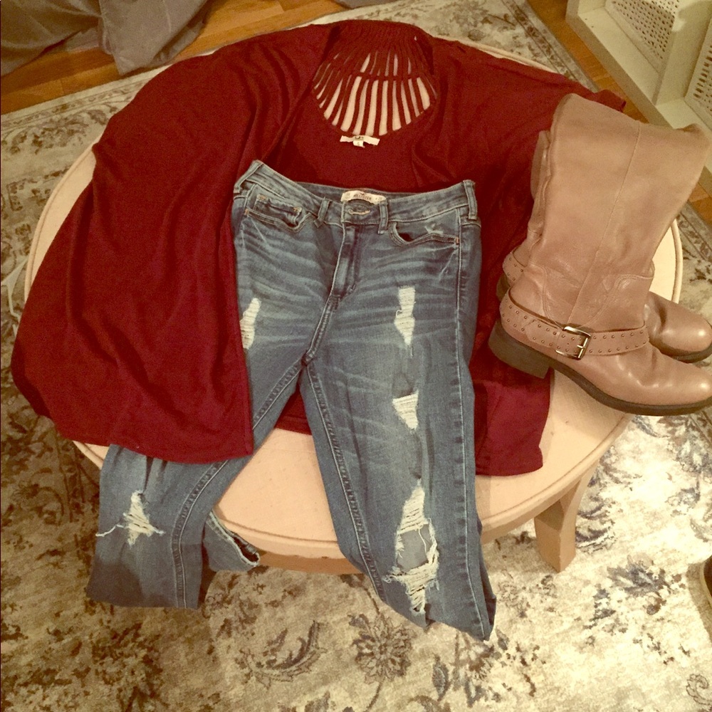 Shrug and jeans