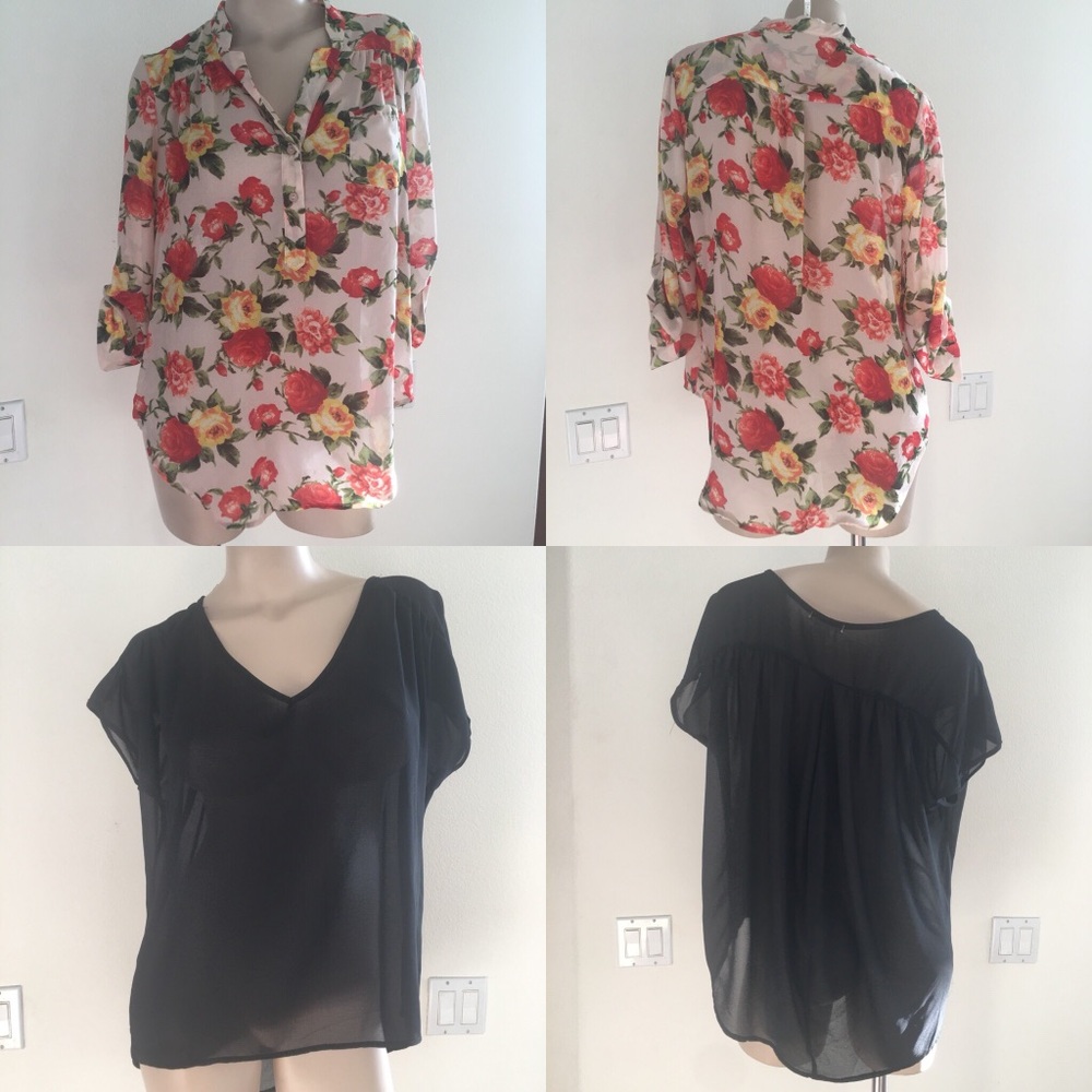 Bundle of 2 black and rose tops