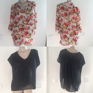 Bundle of 2 black and rose tops