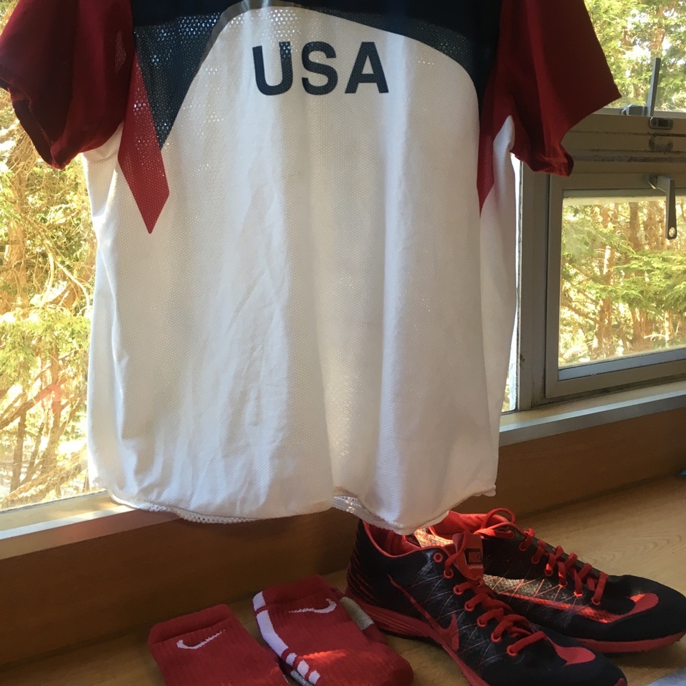 Nike Men's USA Red, White & Blue Dri-Fit Top