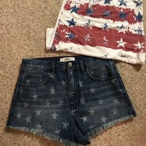 Cut off shorts with stars NWOT