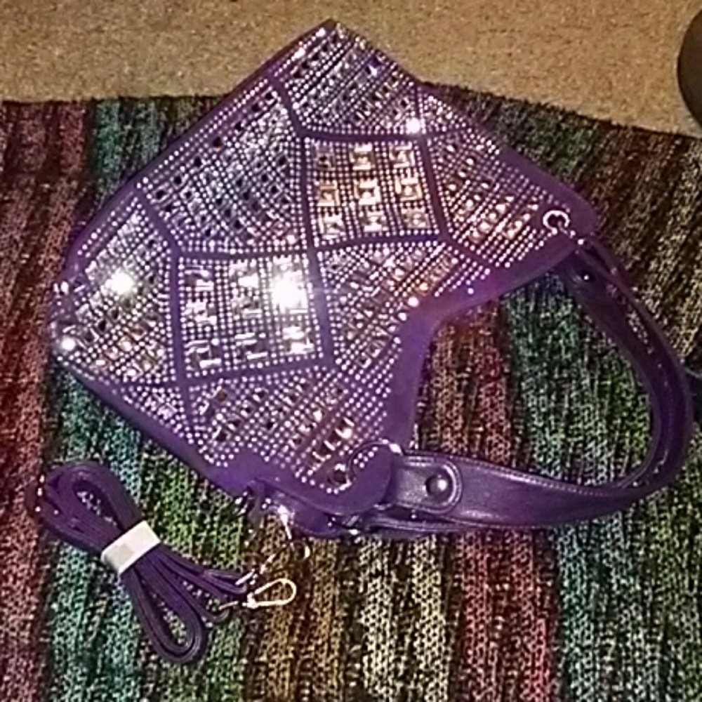 Purple Studded Handbag
