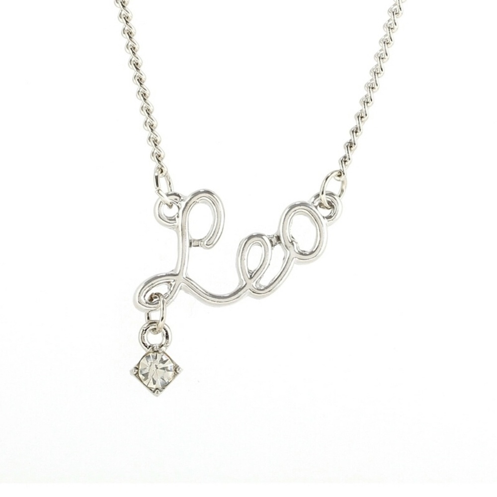Leo necklace with rhinestone in silver