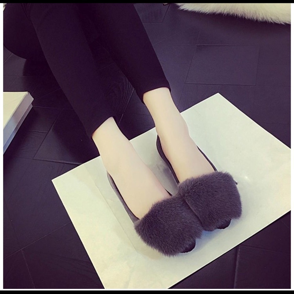 FAUX FUR SUEDE FLATS!
