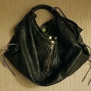 Black leather bag