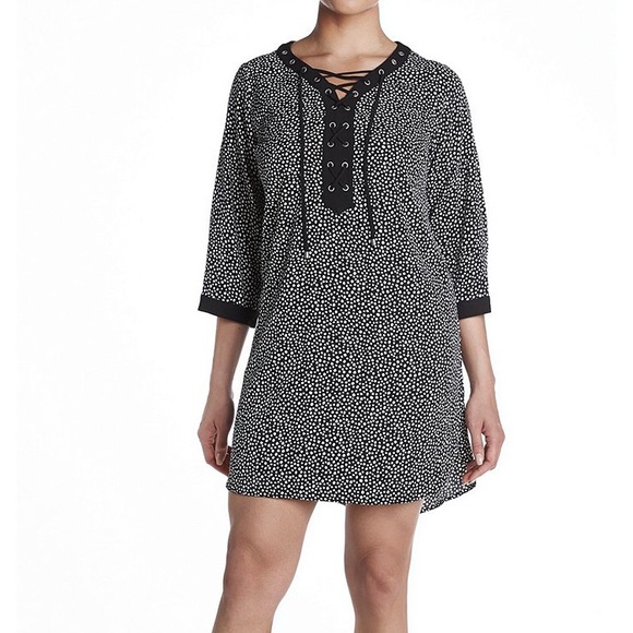 Jones New York Plus Size Dot Laceup Shirt Dress - Picture 3 of 3