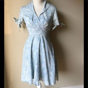 Beautifully unique retro light blue paisley dress!