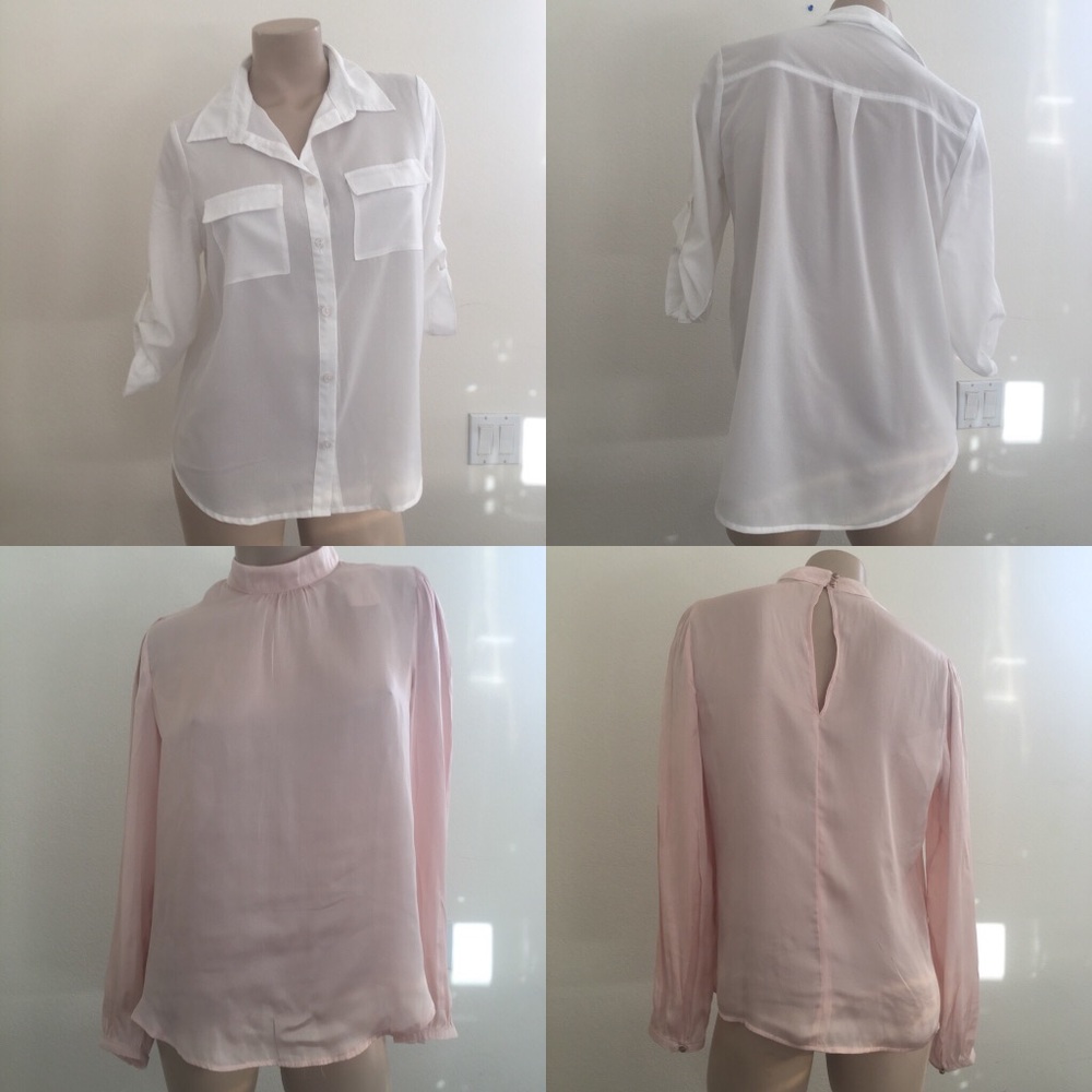 Bundle of 2 white and pink tops