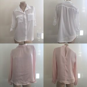 Bundle of 2 white and pink tops