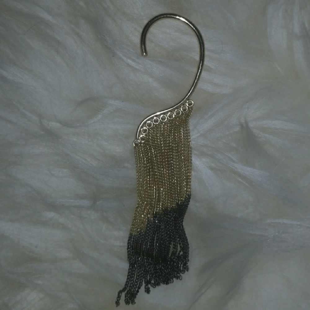 Unique gold and dark metal ear cuff